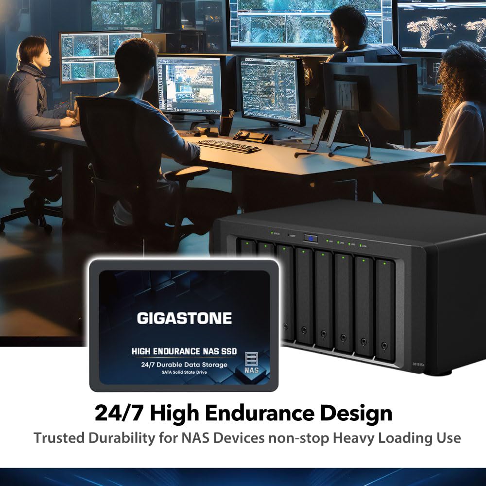 Gigastone 【NAS Certified】 1TB High Endurance SSD (8-Pack) Up to 550MB/s TLC Flash with SLC Caching 24/7 Reliable for Gaming/PC/NAS SSD 5-Year Warranty 2.5" SATA Internal Solid State Drives RAID Disk