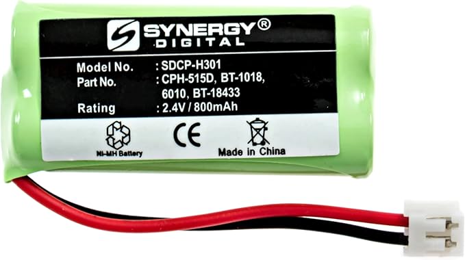 Synergy Digital Cordless Phone Battery, Compatible with AT&T-Lucent SL82218 Cordless Phone Includes: 2 x SDCP-H301 Batteries