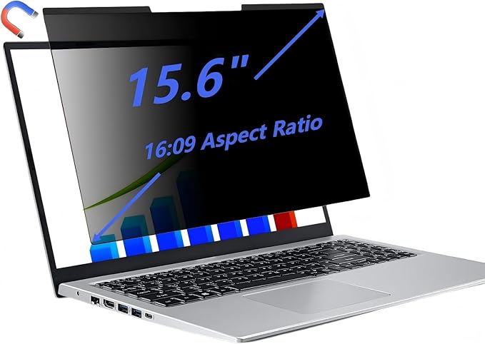 Magnetic Detachable Laptop Privacy Screen (For 15.6")