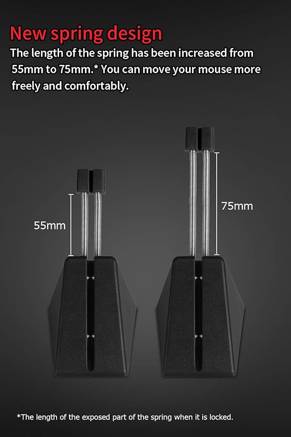 Hotline Games Mouse Bungee 3.0+ Mouse Cord Clip Cord Management System Fixer Holder for Esports FPS Game (3.0+ Black)