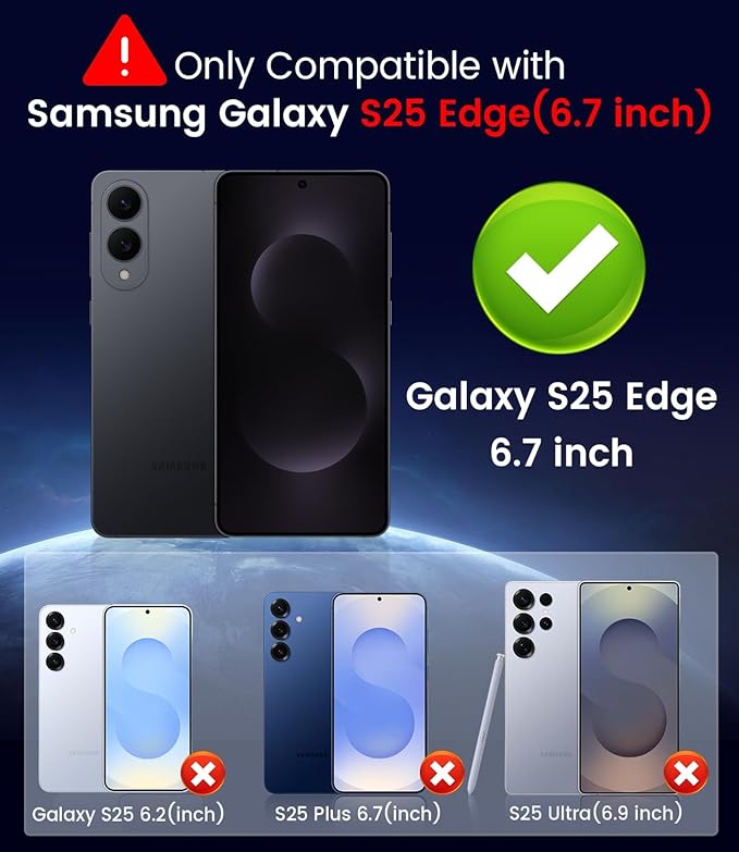 Magnetic for Samsung Galaxy S25 Edge Case [Compatible with MagSafe][Built-in Camera Lens Protector] Slim Soft Silicone Bumper Shockproof Metallic Luster Phone Case (Gray)