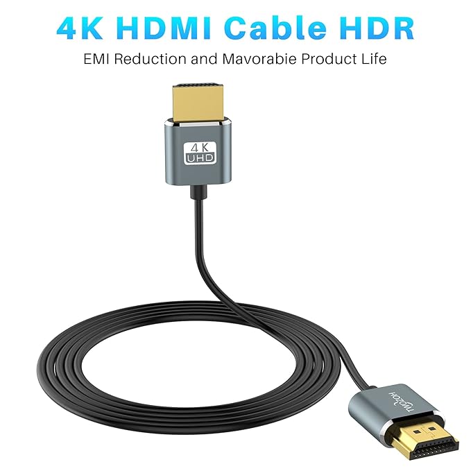 Twozoh Ultra-Thin Long HDMI to HDMI Cable 30FT, Hyper Slim HDMI 2.0 Cable, Extreme Flexible HDMI Cord Support 3D/4K@60Hz, 2160P, 1080P