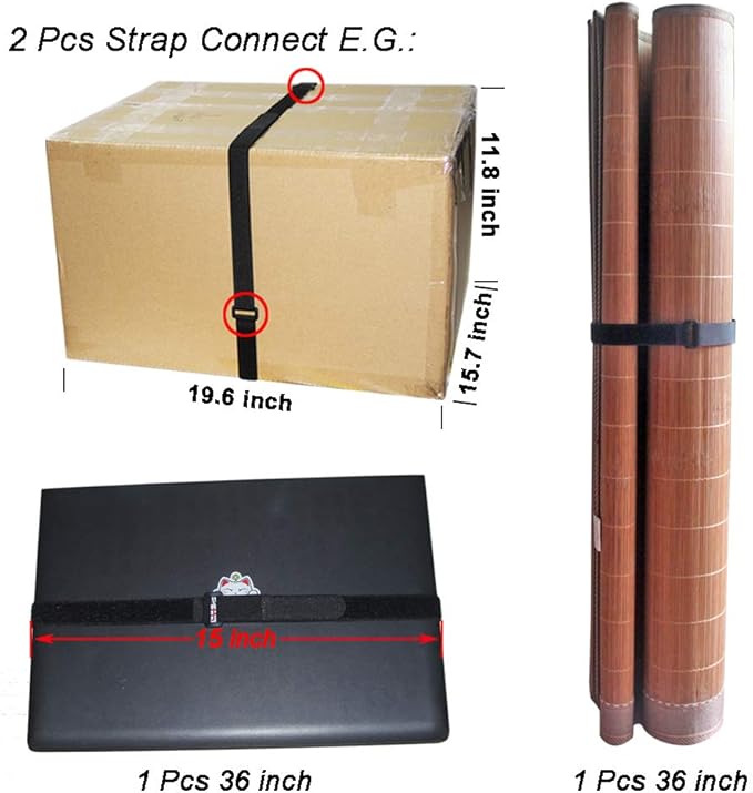 36 inch Cable Straps,12 pcs Reusable Fastening Hook and Loop Utility Cable Ties Down Wraps Adjustable Cinch Straps