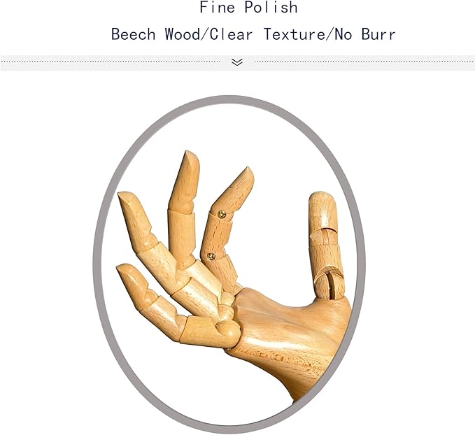 Mannequin,Mannequin Hand,Hand Model,Hand Mannequin for Nails,Drawing Mannequin Wooden Hand,Wooden Mannequin,Wood Hand,Hand Model for Drawing,Male Hand of Right.