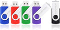 KOOTION 5 Pack 32GB Flash Drive USB 2.0 Thumb Drive Backup Memory Swivel Stick USB Drive (5 Mixed Color, 32G)