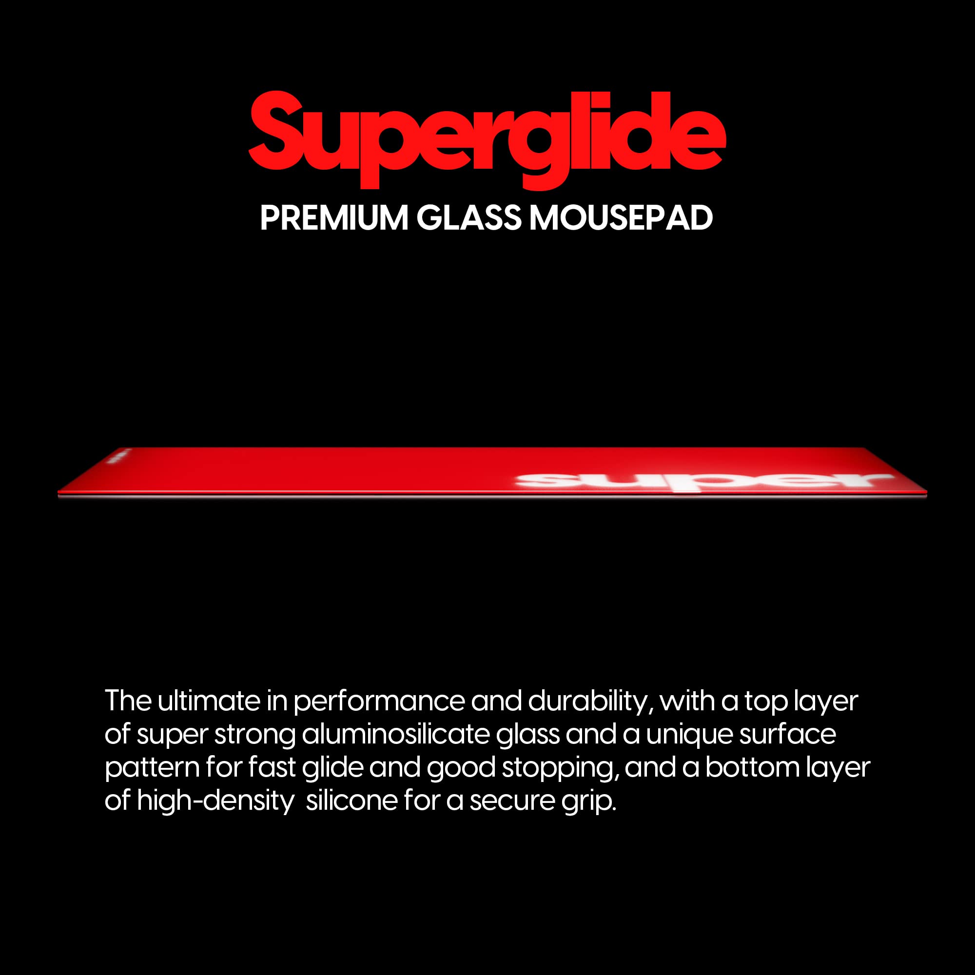 Pulsar Gaming Gears Superglide Pad v1 Glass Mouse Pad, XXL, Red