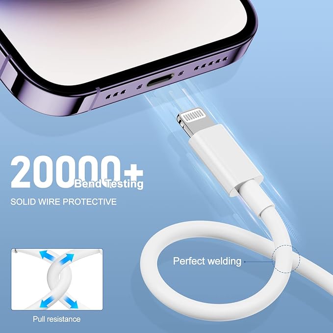 3Pack for [Apple MFi Certified] iPhone Charging Cable 0.3M-Lightning to USB Cable Wire - 1Feet iPhone USB Charger Cords for Appe iPhone 14 13 12Pro/Pro Max/Xs XR