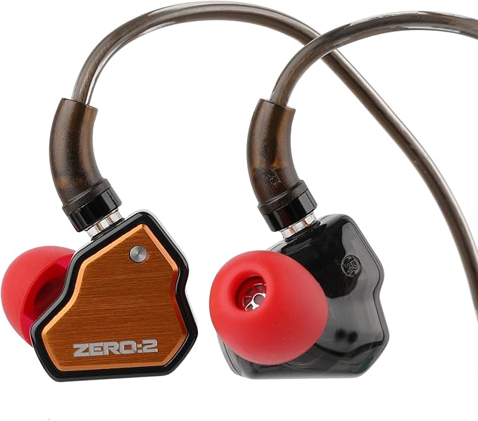 Linsoul 7Hz x Crinacle Zero:2 in Ear Monitor, Updated 10mm Dynamic Driver IEM, Wired Earbuds Earphones, Gaming Earbuds, with OFC IEM Cable for Musician (Without MIC, Orange)
