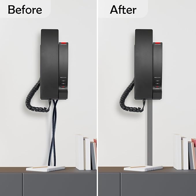 Rubber Bond TV Cord Hider Cable Protector - Strong Self Adhesive Wall Cord Cover Cable Hider - Low Profile Cable Management Wall Cord Concealer Cable Raceway (Grey, 10 Feet)