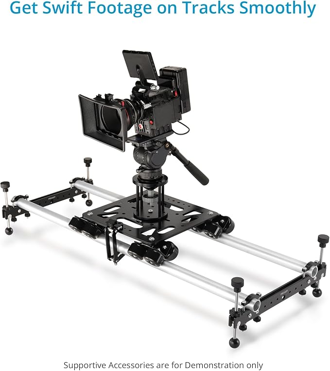 PROAIM Breeza Video/Film Solid Camera Dolly Slider with Track End. Adapts Mitchell, Flat, 75mm & 100mm Camera Heads & Light Cranes. Overslung/Underslung Operations - Hi-hat/Low-hat Mode (DL-BRZA-01)