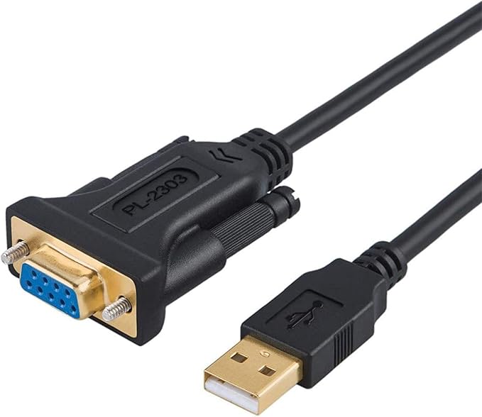 CableCreation USB to RS232 Serial Adapter with PL2303 Chip, 3.3 FT USB to DB9 Pin Female Converter Cable for Cashier Register, Modem, Scanner, Digital Cameras, CNC etc, Black