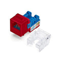 trueCABLE Cat5e Keystone Jack, Unshielded (UTP), 90 Degree Punch-Down, PoE++ (4PPoE) 100W, UL Listed, ETL Verified, ANSI/TIA Certified, Modular RJ45 Female, Red, 48 Pack