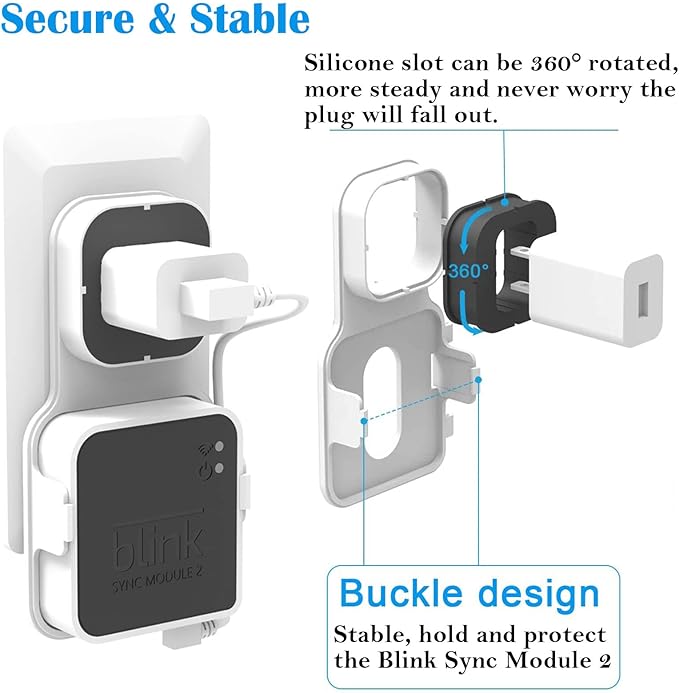 256GB Blink USB Flash Drive and Sync Module 2 Mount, Space Saving and Easy Move Mount Bracket Holder for Blink Outdoor Indoor Security System