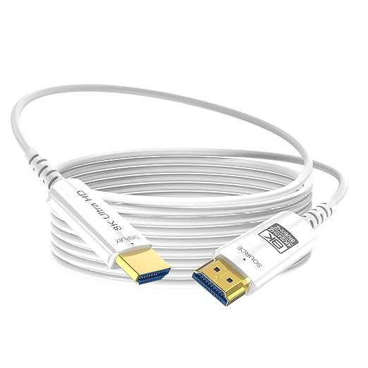 8K Fiber Optic HDMI Cable 65 FT, 8K@60Hz 4K@240Hz, Thin Extra Long HDMI Cable 48Gbps Ultra High Speed, Dynamic HDR, eARC, HDCP 2.2&2.3, 3D, Compatible for PS4/5/Xbox/TV/Laptop/Monitor
