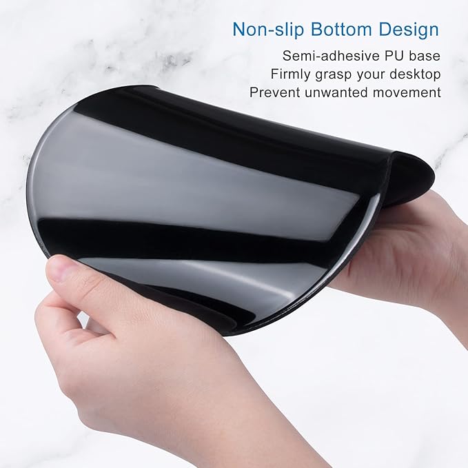 ITNRSIIET Ergonomic Mouse Pad with Gel Wrist Support Small Wrist Rest Smooth Surface Non-Slip PU Base Comfortable Office Supplies Pain Relief, 8.7 x 7.2 inches, Pink