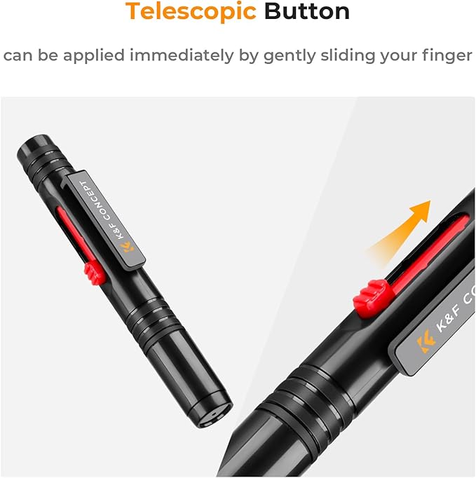 K&F CONCEPT Professional Lens Cleaning Pen*3 with Soft Brush, Carbon Head Lens Cleaning Pen Compatible with Canon, Nikon, Pentax, Sony Digital Camera Cleaning,AR VR Glasses Cleaning