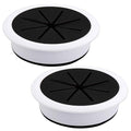 2 Pcs Desk Grommet 3-1/8" / 80 mm, Desk Hole Cover for Cables Black and White, Cable Grommet ABS Plastic, Desk Hole Grommet for Home & Office Pc, Detachable Cable Cord Organizer