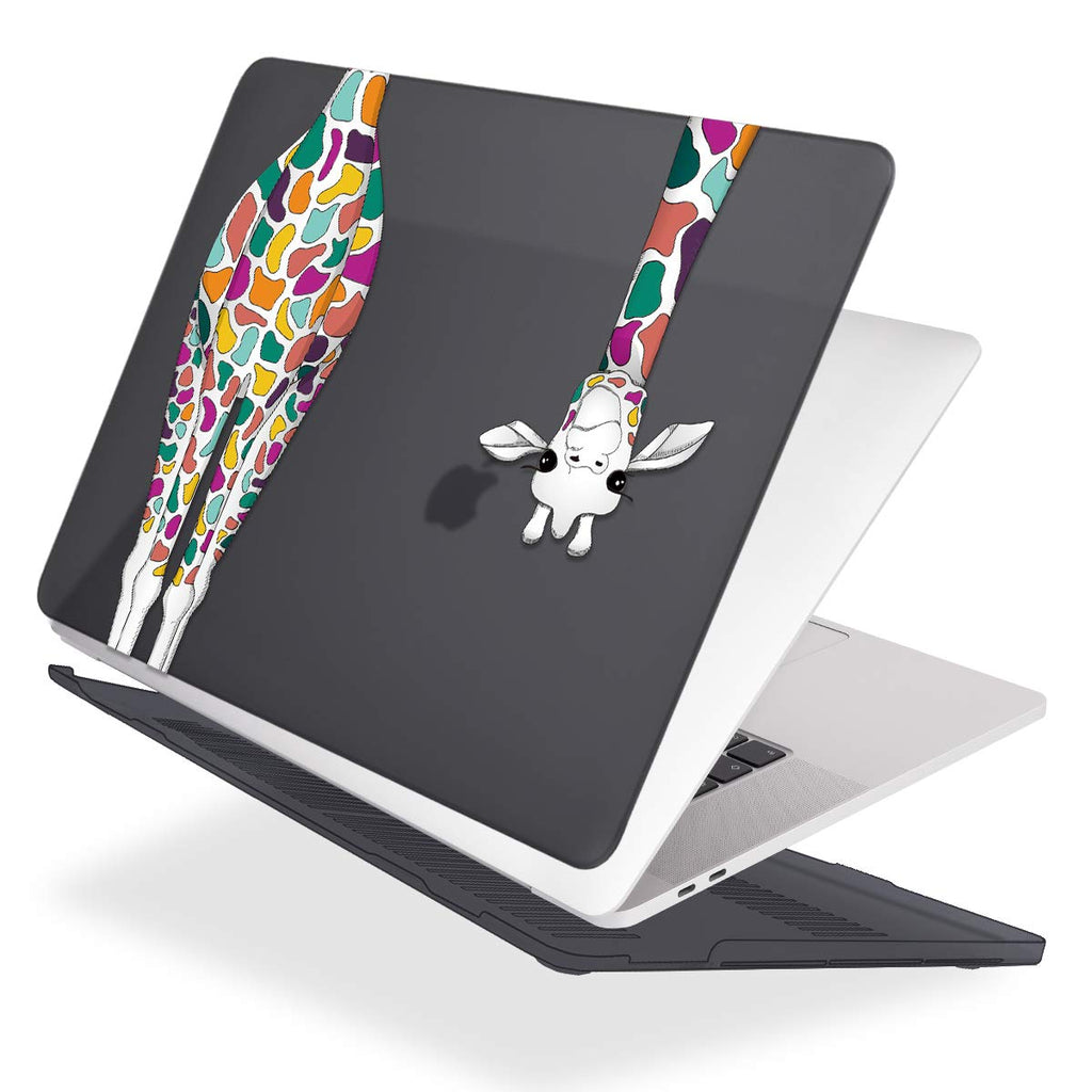 Mektron for MacBook Air 13 Case A1466/A1369 (2010-2017 Release), Snap-on Plastic Hard Shell Cover for MacBook Air 13.3 inch with Keyboard Cover,Colorful Giraffe Black