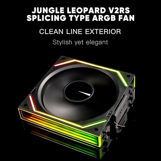 Jungle Leopard Interstellar V2 RS 120mm Case Fan Infinity Mirror Module Daisy-Chain ARGB Fan Triple Pack Suitable PC Cooling Fans 360mm AIO Cooler(Black-3Pack)