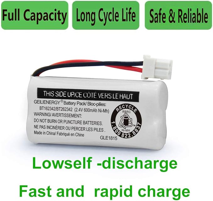 GEILIENERGY BT183342 BT283342 BT166342 BT266342 BT162342 BT262342 Battery Compatible with CS6114 CS6419 CS6719 CS6919 EL52300 CL80111 Cordless Handset Phone (Pack of 4)