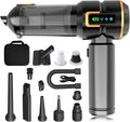 Car Vacuum Cleaner, 22000PA High Power Portable Handheld Car Vacuum & Air Duster, Mini Cordless Vacuum with LED Display, for Home, Office, Camping (Black Golden)