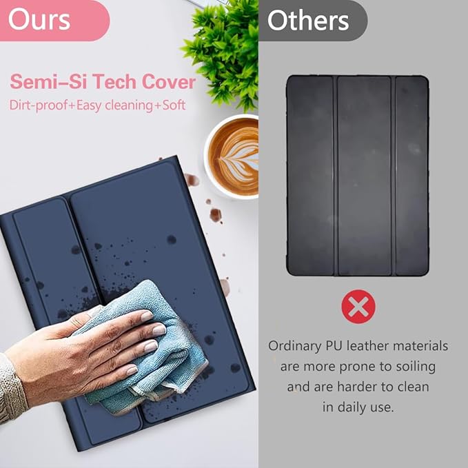 Galaxy Tab S9 FE+/ S9+ /S10+ 12.4 Inch Case with Keyboard, Detachable Bluetooth Keyboard with Pen Holder for Samsung Tab S10+ Plus/S9+ Plus/S9 FE+ Plus/S8+ Plus/S7FE/S7+ Plus 5G 12.4", Navy Blue