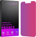 Compatible for iPhone 13 Pro Max Privacy Screen Protector/iPhone 14 Plus Screen Protector Tempered Glass 6.7 Inch, Pink Gradient Anti Spy Anti Blue Light HD Easy Installation