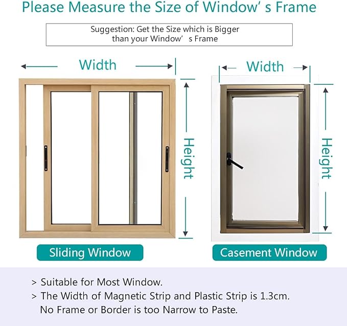 VKX Adjustable DIY Magnetic Window Screen, Fiberglass Mesh, Strong(720GS) Magnetic Strips, White Frames Grey Mesh, Suitable for Various Types of Screen Windows (48 "x 60")