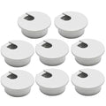 Desk Grommet 1-3/8" (35 mm), Desk Cord Hole Cover, Cable Grommet ABS Plastic, Desk Hole Grommet for Office and Home Table Cable, Detachable Cable Cord Organizer (Light Grey 8 Pcs)