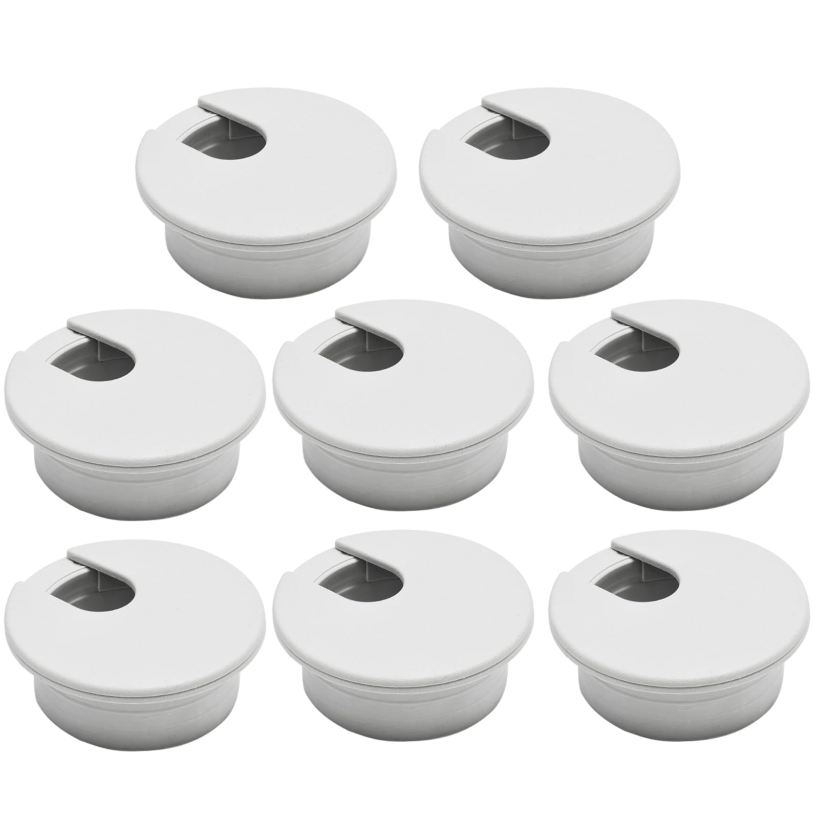 BOPOREAE Desk Grommet 1-3/8" (35 mm), Desk Cord Hole Cover, Cable Grommet ABS Plastic, Desk Hole Grommet for Office and Home Table Cable, Detachable Cable Cord Organizer (Light Grey 8 Pcs)