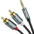 3.5mm to RCA Cable (3Feet/1M),3.5 mm 1/8 to RCA 2-Male Headphone Jack Adapter HiFi Sound Splitter Auxiliary Cord for Smartphone,MP3 Players,Laptops,Tablet,Speaker