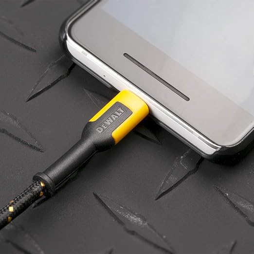 DEWALT Micro-USB to USB Cable(Not for iPhone)Reinforced Braided Micro-USB Cable, USB to Micro-USB Cable, Charger Cord Compatible with Android, 4 ft
