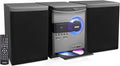 Pyle Home Stereo Shelf System - 30W Wireless BT Streaming with CD Player, FM Radio, USB & SD Card Playback, 2-Way Music Crisp-Sound, Remote Control, Dual Stereo Speakers (Black), PHSKR24