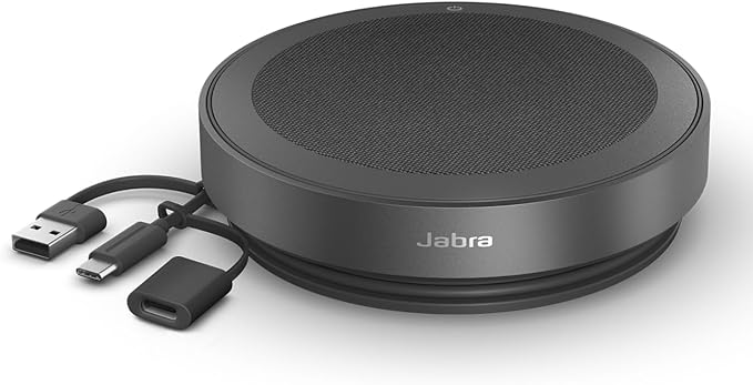 Jabra Speak2 75 (2025 Edition) Wireless Bluetooth Speakerphone - 4 Noise-Cancelling Mics, 65mm Speakers - New Linking Feature - USB-C Dongle - Certified for Microsoft Teams - Dark Grey