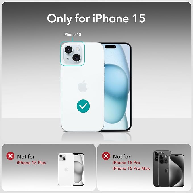 ESR 3+1 Pack for iPhone 15 Screen Protector, 3 Tempered-Glass Screen Protector and 1 Set Camera Lens Protector, 2.5D Curved Edges, Full-Coverage Military-Grade Protection, Scratch Resistant