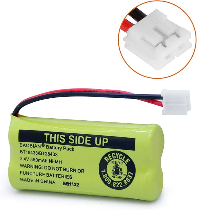 BT18433/BT28433 BT184342 BT284342 BT1011 BT-1011 Cordless Phone Battery CL80109 CS6209 TL90078 BT-8300 BATT-6010 CS6219 CS6229 BT-1018 BT-1022 (4Pack)
