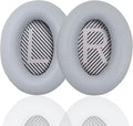 Ear Pads for Bose Quiet Comfort 35 Soft Protein Leather Replacement Earpads Ear Cushions Ear Pad for Bose QC 45/35 / 25/15 QC2 / Ae2 / Ae2i / Ae2W / Sound Link/Sound True (QC35-Gray&Gray)