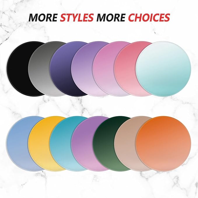ITNRSIIET Mouse Pad Non-Slip Rubber Base Smooth Surface Stitched Edges Waterproof Durable Compatible with All Mice for Office & Gaming, Desk Accessory, Diameter 8.7 inch, Azure Gradient