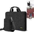 Laptop Case 15.6 Inch Briefcase Military-Grade Protection with Detachable Belt Bag, Compatible All Model of 15-16 Inch MacBook Pro and Most Popular 15.6 Inch Notebooks Chromebooks (Black)