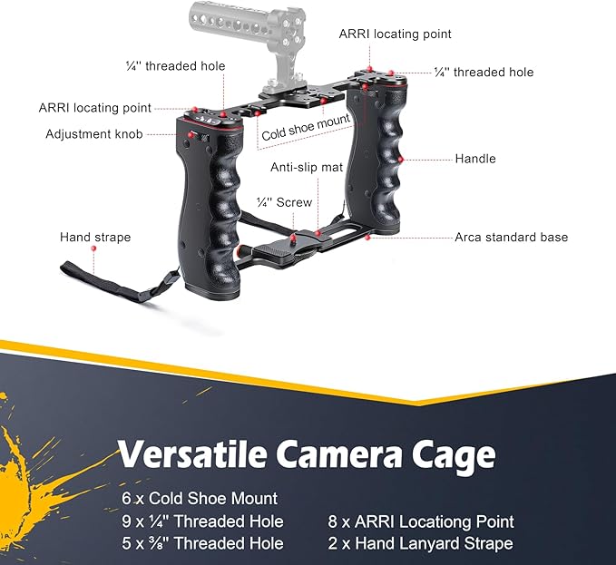 Zeadio Camera Video Rig Cage, Filmmaking Movie Making Rig, for All Camera Camcorder DSLR