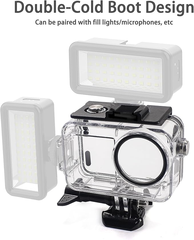OKFUN 50M/164FT Waterproof Housing Case Compatible for DJI Osmo Action 5 Pro Action4 Action3 Diving Protection Underwater Dive Cover Protective Shell with Bracket Accessories