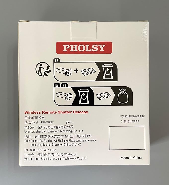 PHOLSY Wireless Shutter Camera Remote Release Control for Panasonic S5, S1H, S1R, S1M, S1, G95, G91, G90, G9, FZ1000 II, G80, G81, G85, GH5, GH6, G95, G7, GH7, GX8, G6, G5