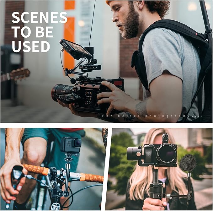 NEEWER 5.9"/15cm Adjustable Friction Magic Arm with 1/4" Screw on Both Ends, Compatible with SmallRig Cage, Flash/LED Light/Microphone/Monitor/SuperClip, Max Load 4.4lb/2kg, ST15