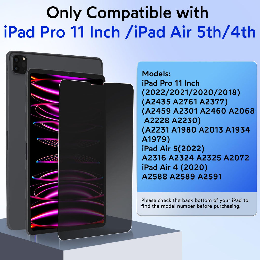 MOBDIK Privacy Screen Protector for iPad Pro 11(2018-2022)&iPad Air 5th/4th