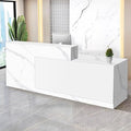 Reception Desk with Counter Modern Checkout Counter with Lockable Drawer Keyboard Tray Receptionist Desk for Office Salon Reception Table K Right 71inch/180cm