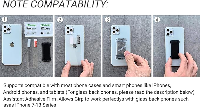 Phone Grip Holder for Hand, Universal Finger Strap Phone Holder, Finger Selfie Grip Compatible with Most Smartphones (Black Polka Dots) -2Pack
