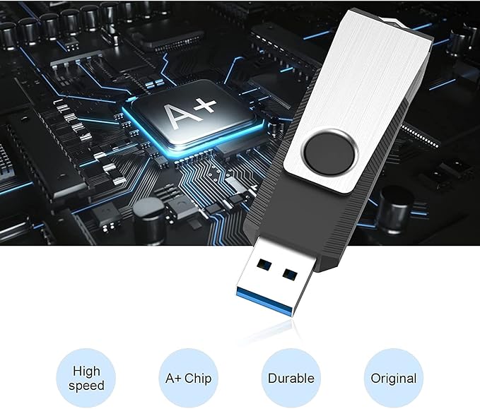 Aiibe 5 Pack 64GB USB 3.0 Flash Drive 64GB USB 3.0 Drive 5 Pack Thumb Drive Memory Stick USB Stick 64GB (5 Mixed Colors: Black Red Cyan Green Purple)