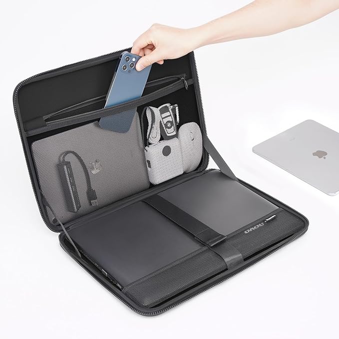 DOMISO 13.3 inch Laptop Sleeve with Handle Shockproof Computer Bag Waterproof EVA Protective Carrying Case for 13-13.3 inch Notebooks/13 MacBook Air/MacBook Pro Retina/Dell XPS 13/HP,Orange