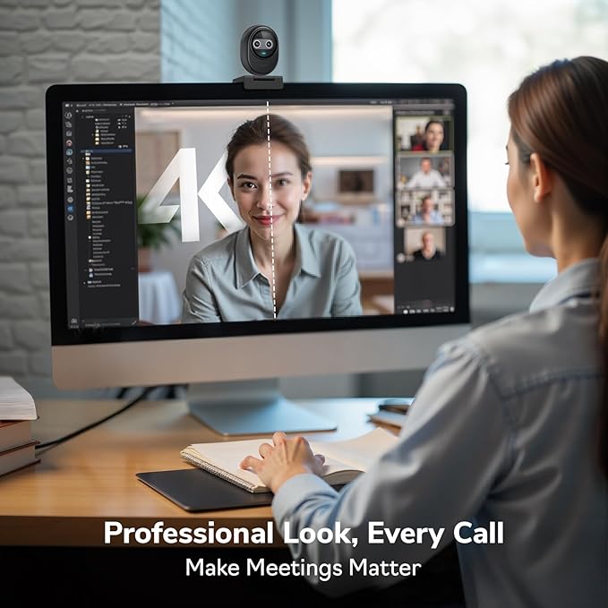 EMEET Piko 4K Webcam for Streaming, World’s 1st Dual-Camera AI-Powered 4K Camera w/AI Autofocus, 3 Mics Array&3 Sound Modes, USB Webcam with Clip, Great for Streaming, Desk Setup and Creative Gifts