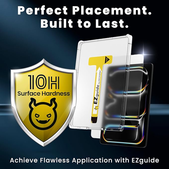BELLEMOND Tempered Glass Screen Protector designed for iPad Pro 13" (M5, 2025/M4, 2024) - Ultra Clear「EZ Guide」Alignment Kit for Flawless Installation, 10H Hardness - Designed in Japan